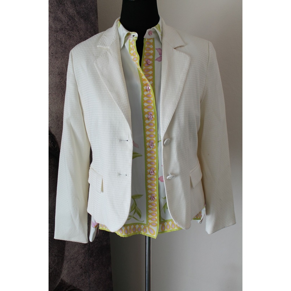 ABS By Allen Schwartz Women's‎ 2 Button Ivory Blazer sz 12